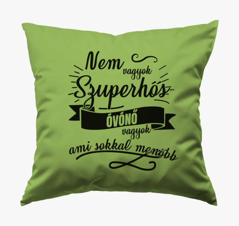 Szuperhős óvónő párna — Zöld