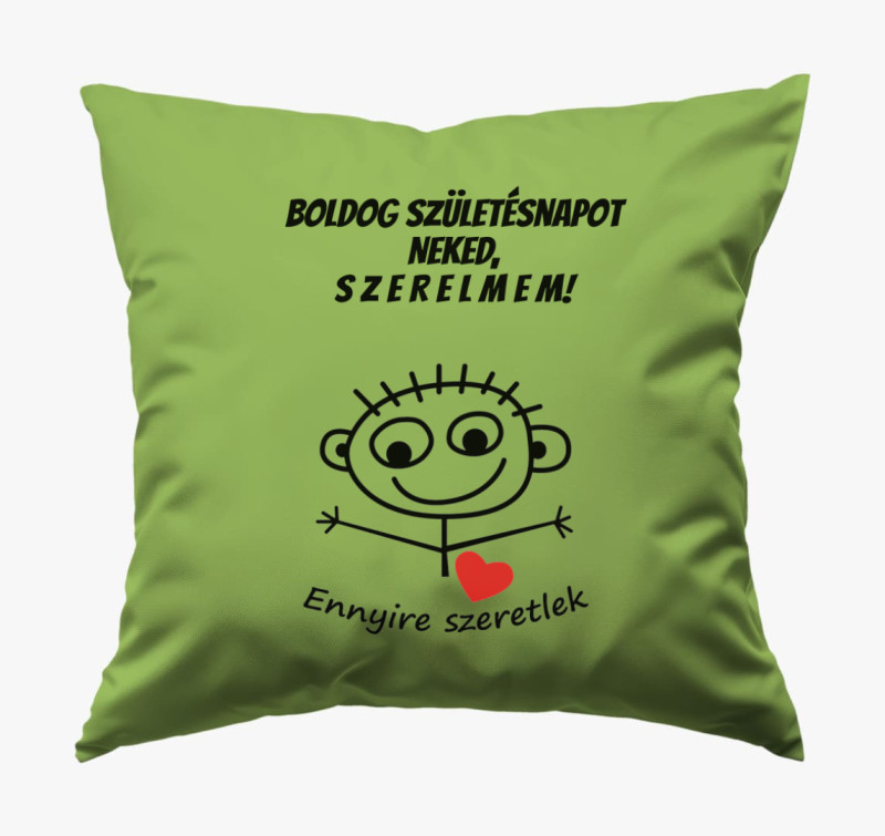 Boldog szülinapot szerelmem párna — Zöld