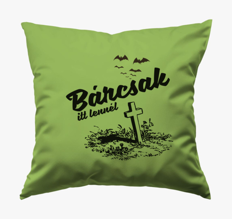 Bárcsak itt lennél Halloween párna — Zöld
