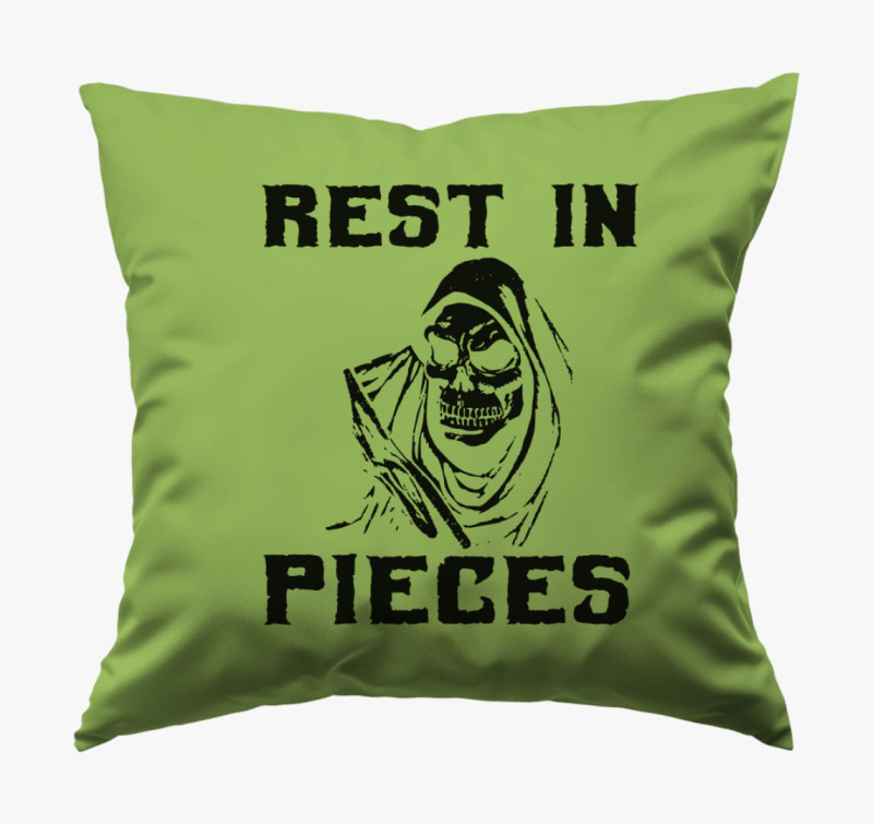 Rest in Pieces párna — Zöld