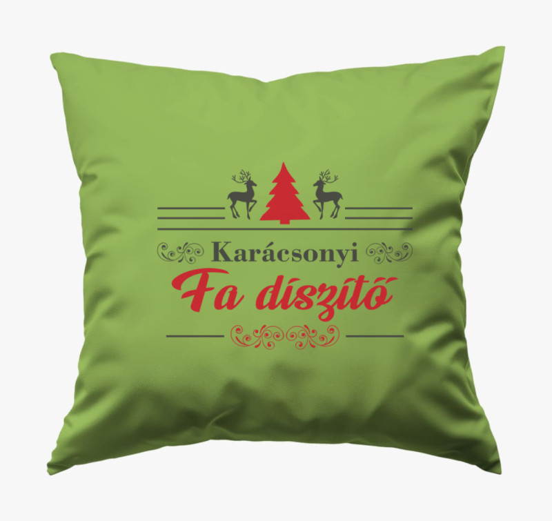 Karácsonyi fa díszítő párna — Zöld