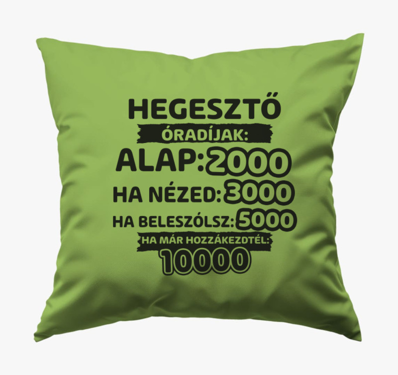 Hegesztő óradíjak munka párna — Zöld