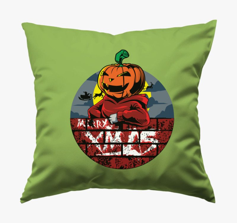 Halloween-i karácsony párna — Zöld