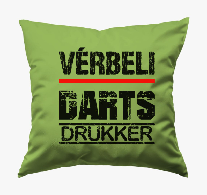 Vérbeli darts drukker párna — Zöld