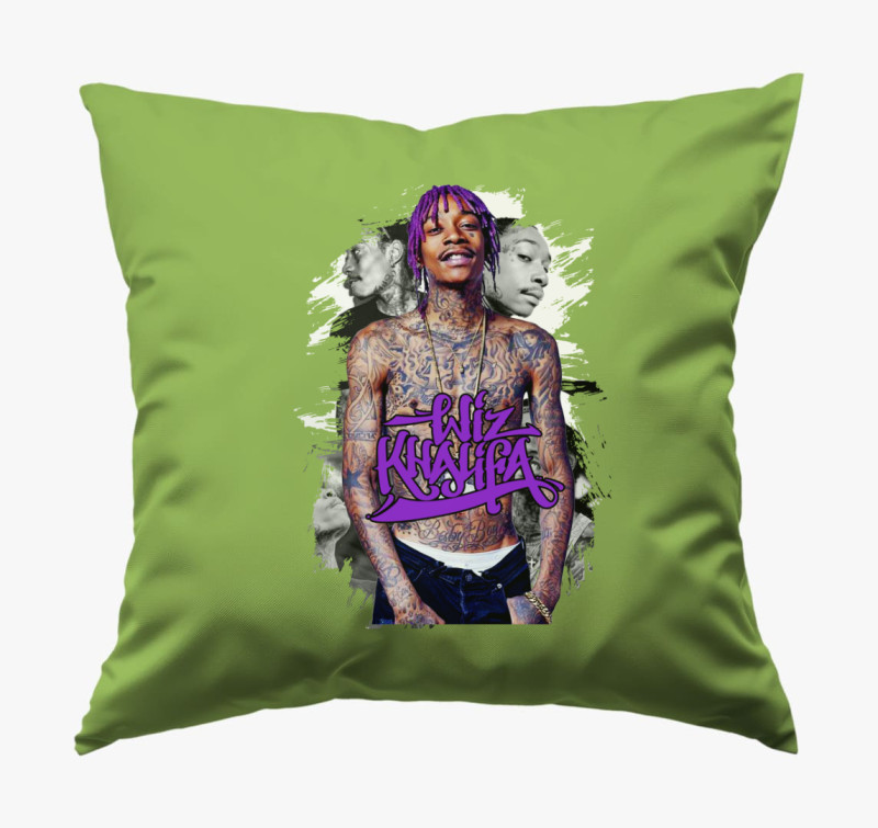 Wiz Khalifa portré 2 párna — Zöld