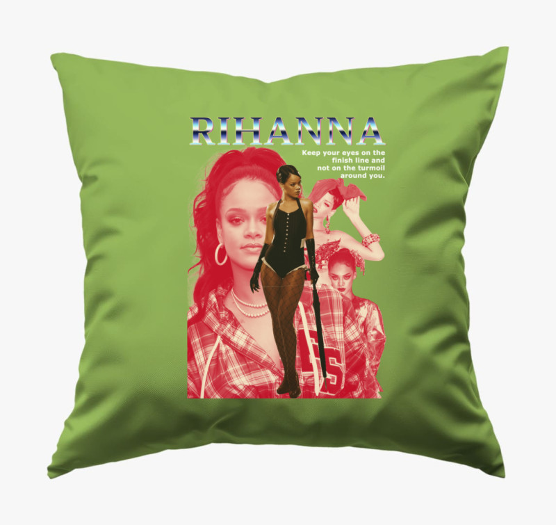 Rihanna párna — Zöld