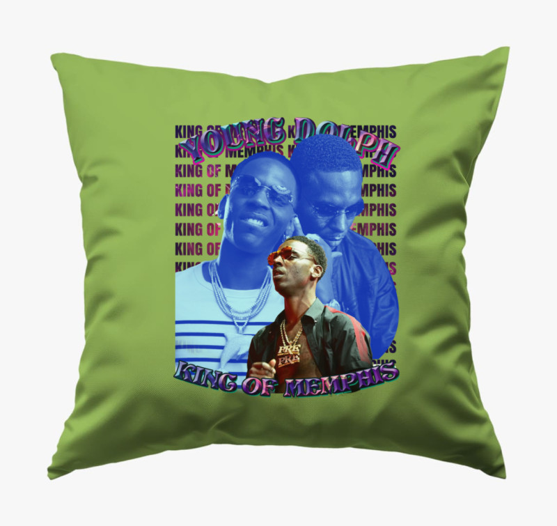 Young Dolph King párna — Zöld