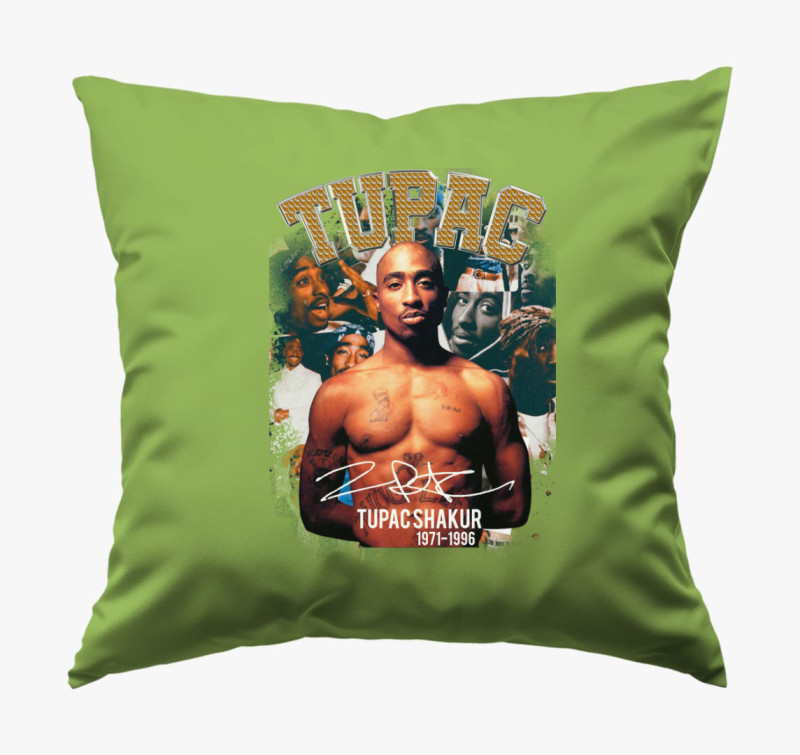 Tupac aláírás párna — Zöld