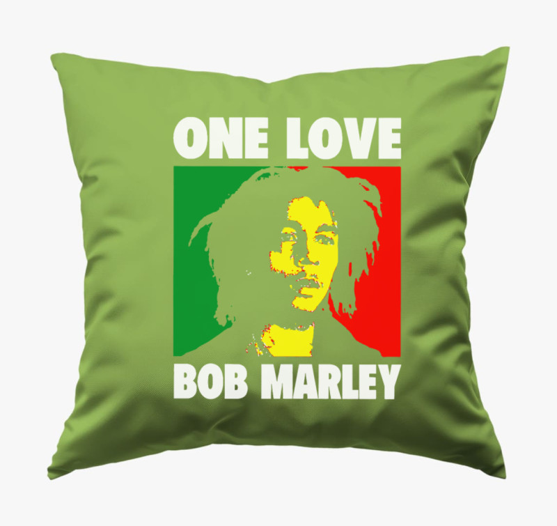 Bob Marley One Love párna — Zöld