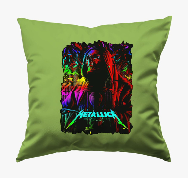 Metallica koncert plakát párna — Zöld
