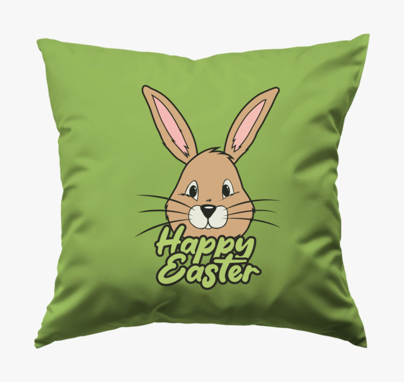 Happy Easter nyuszi párna — Zöld