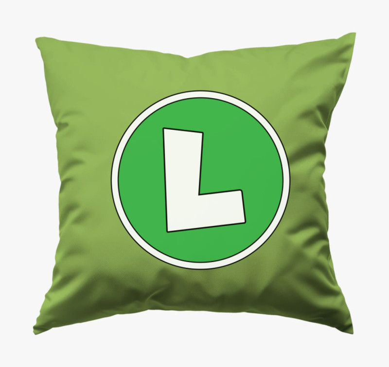 Luigi Monogram párna — Zöld