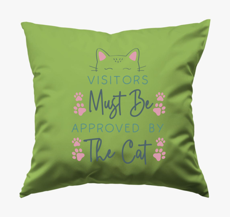 Visitors Cat párna — Zöld