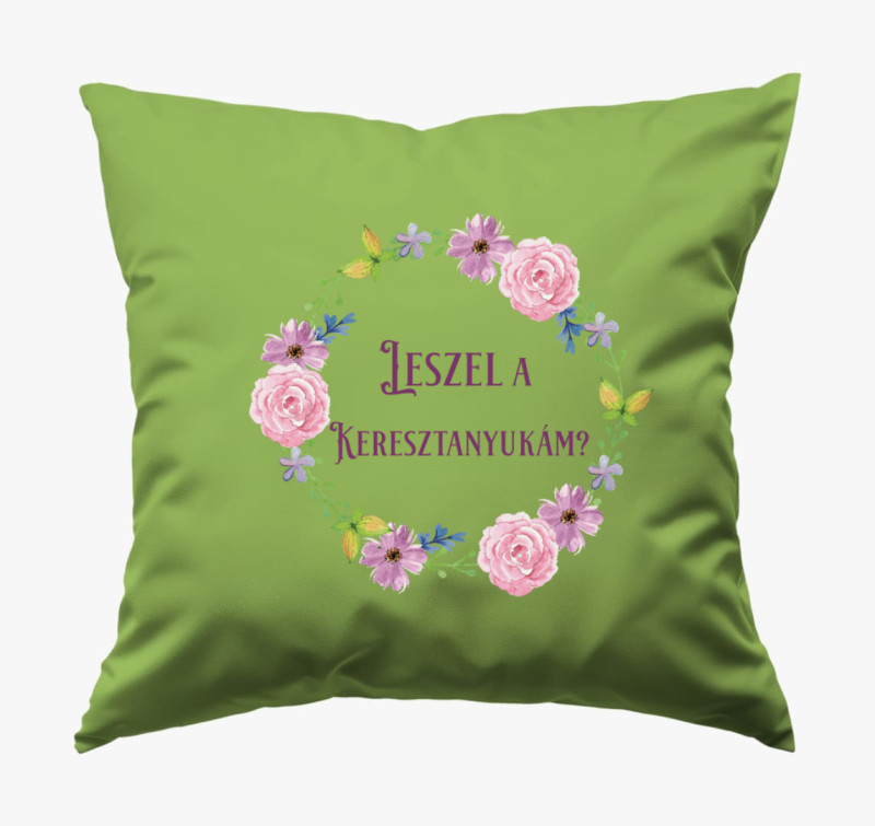 Keresztanyu párna — Zöld