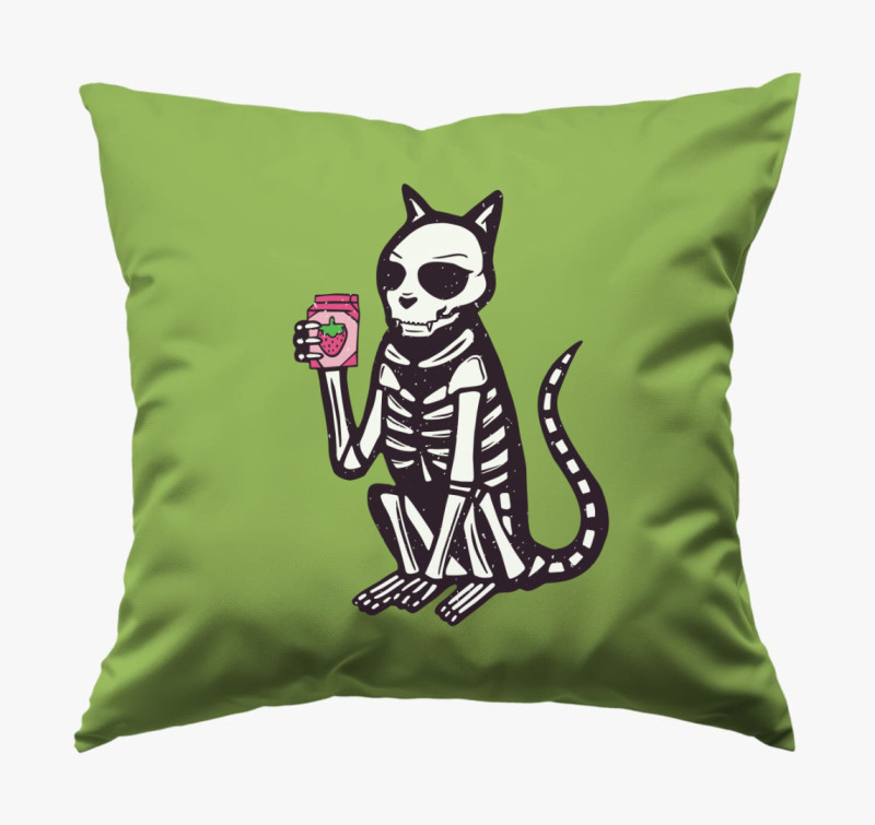 Milk Shake Cat párna — Zöld