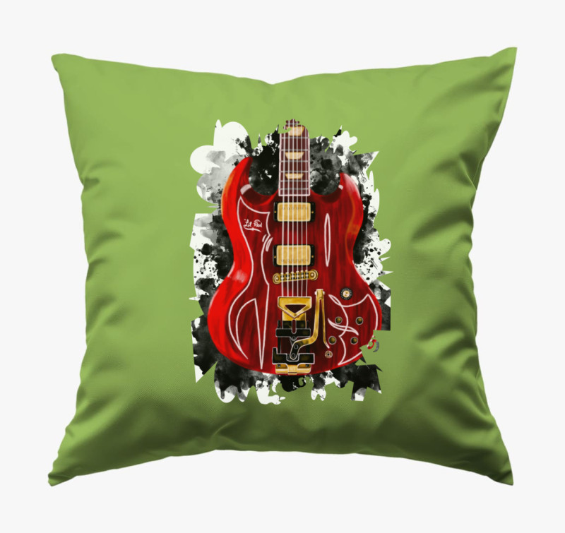 Billy Gibbons Lil Red gitár párna — Zöld