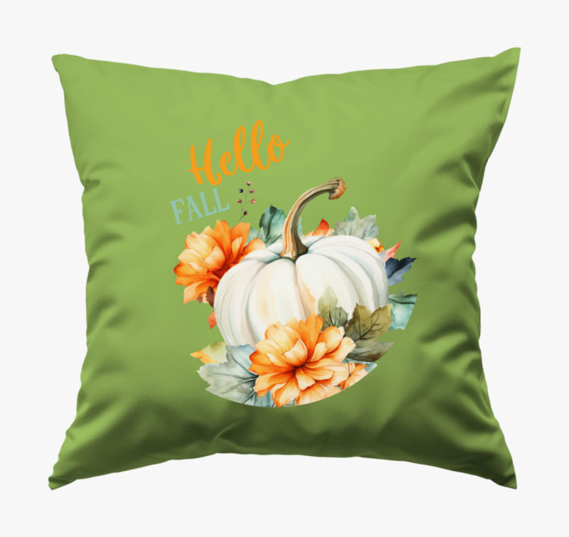 Hello fall pumpkin párna — Zöld