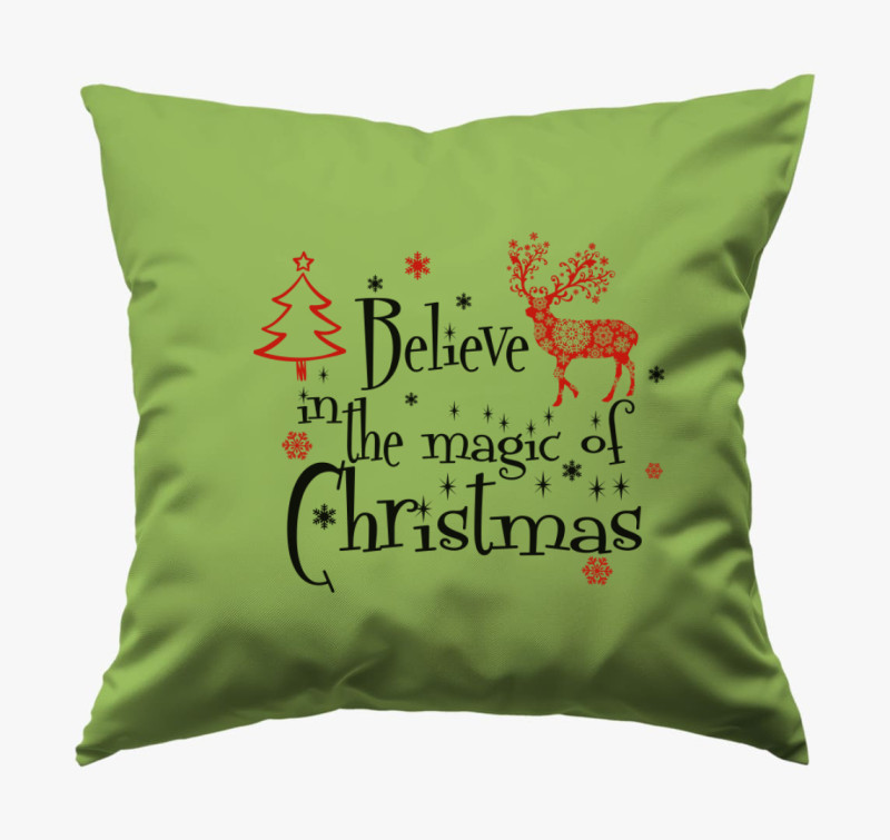 Xmas believe párna — Zöld