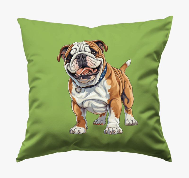 Mini bulldog párna — Zöld