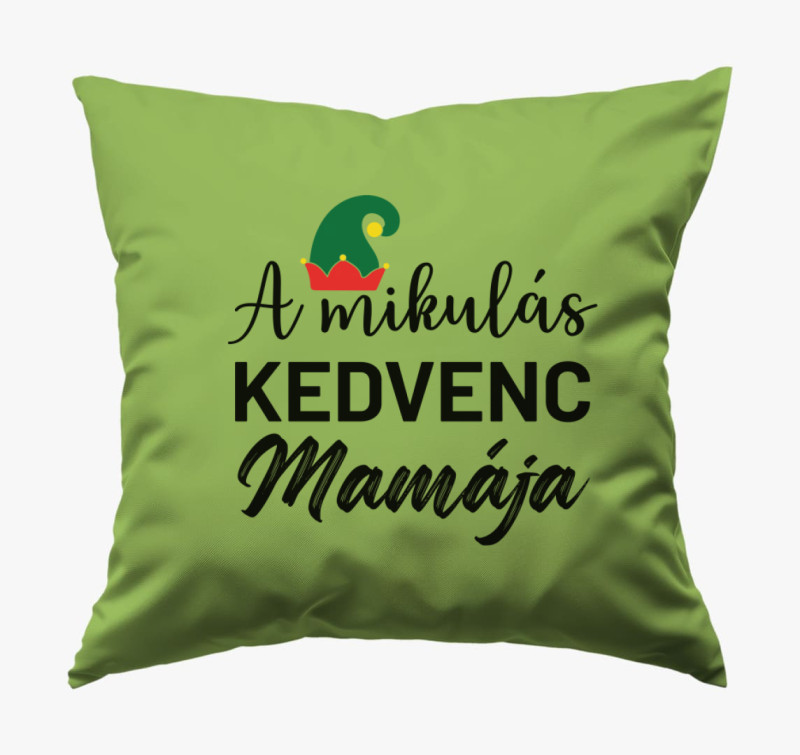 A mikulás kedvenc mamája párna — Zöld