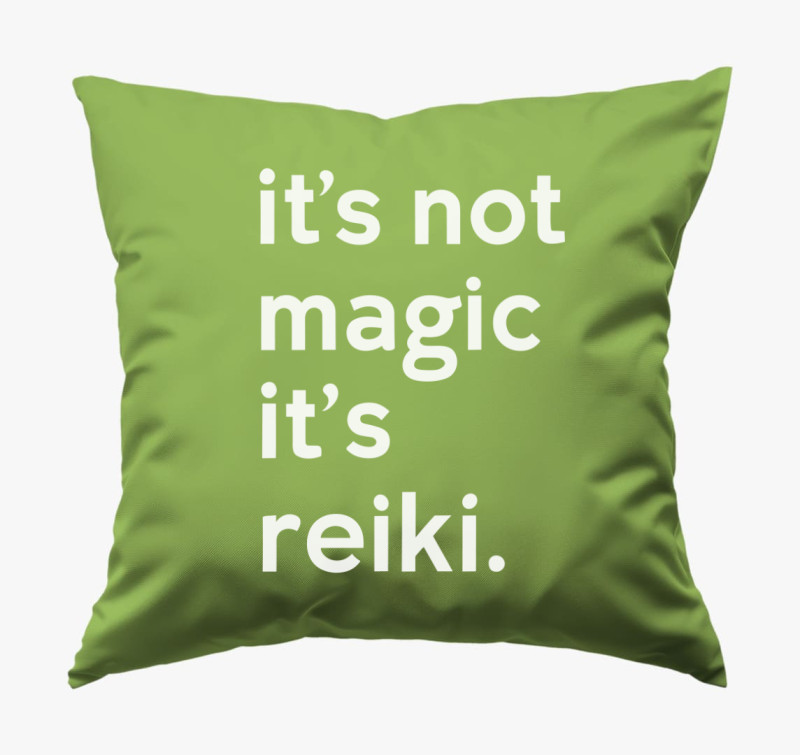 Reiki not magic párna — Zöld