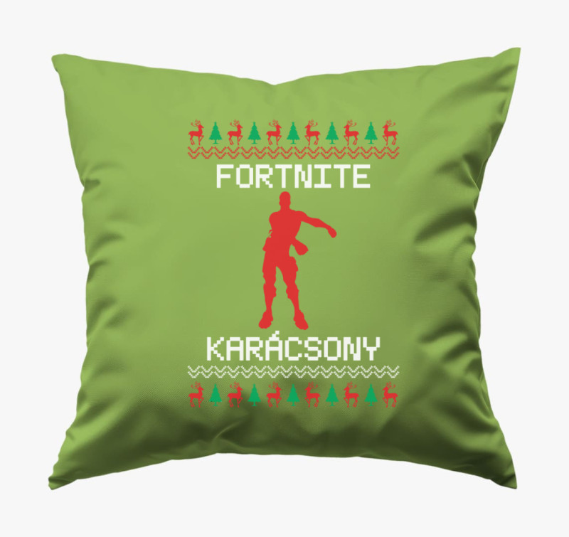 Fortnite karácsony párna — Zöld