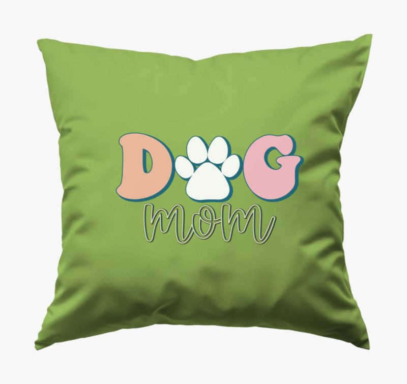Dog Mom pasztell párna — Zöld
