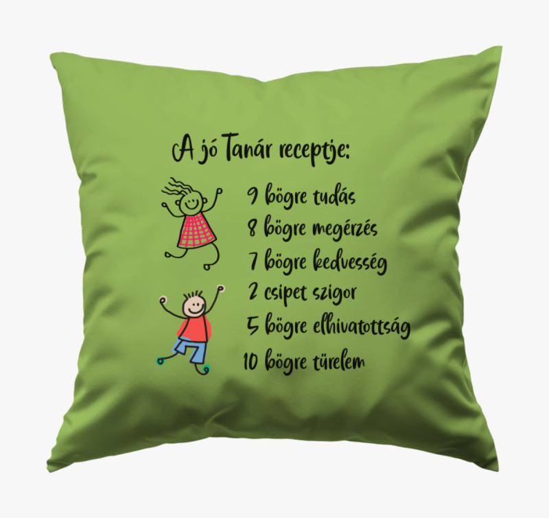 Jó tanár párna — Zöld