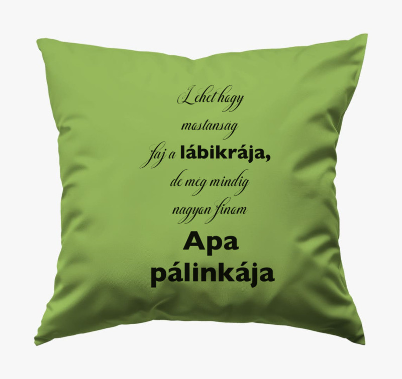 Pálinkafőző apuka párna — Zöld