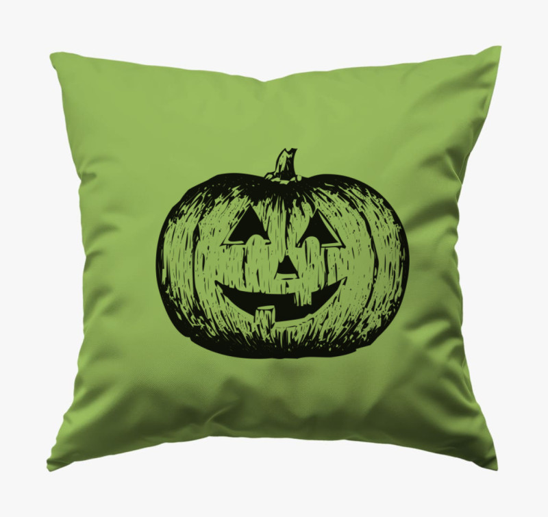 Halloween tökös párna — Zöld