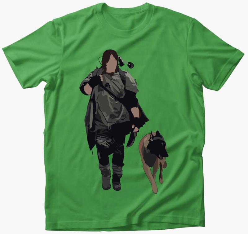 Daryl and Dog póló — Almazöld