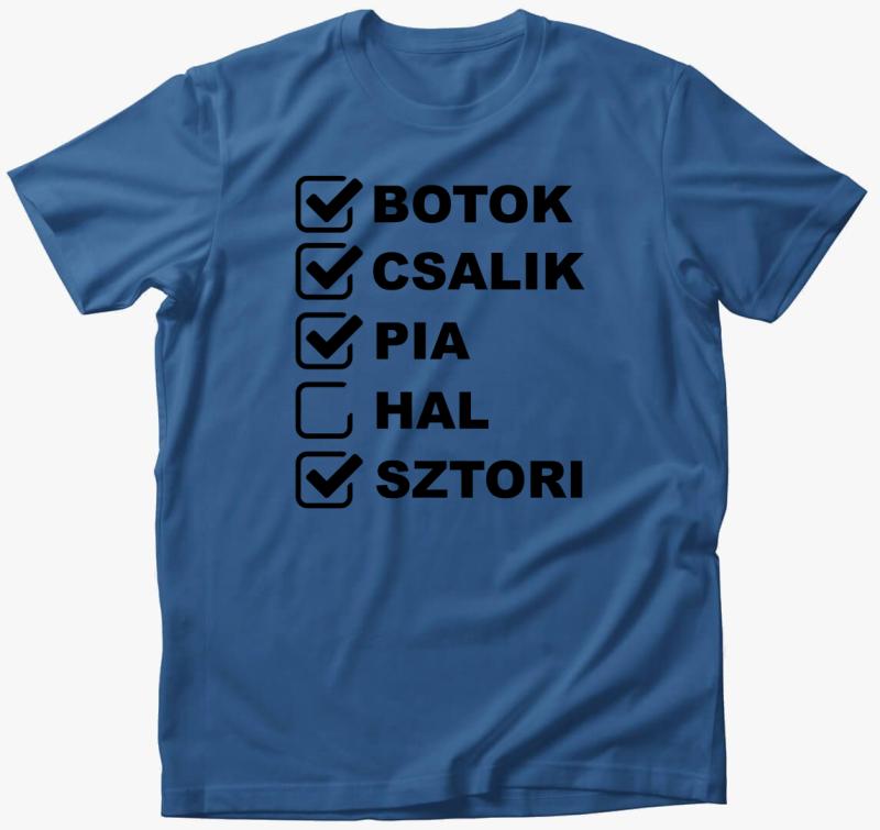 Horgászás hal nélkül póló — Azúrkék