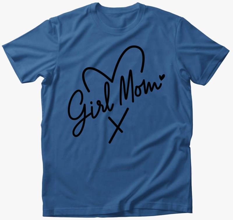 Girl Mom póló — Azúrkék