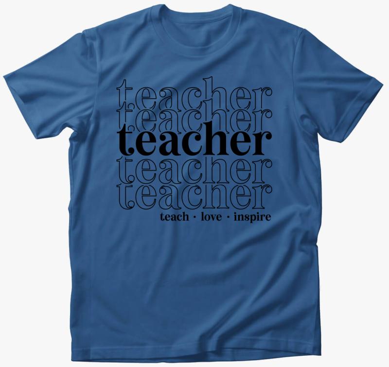 Teach love inspire póló — Azúrkék