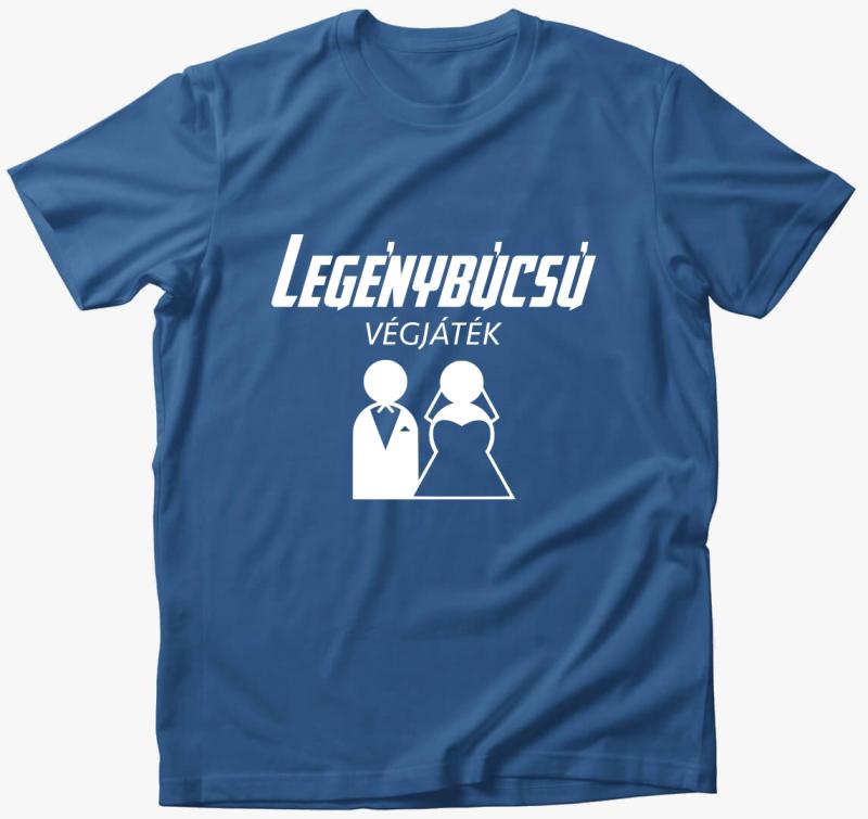Legénybúcsú végjáték póló — Azúrkék