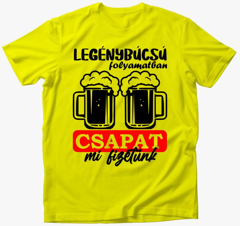 Legénybúcsús Csapat 2 póló — Citrom