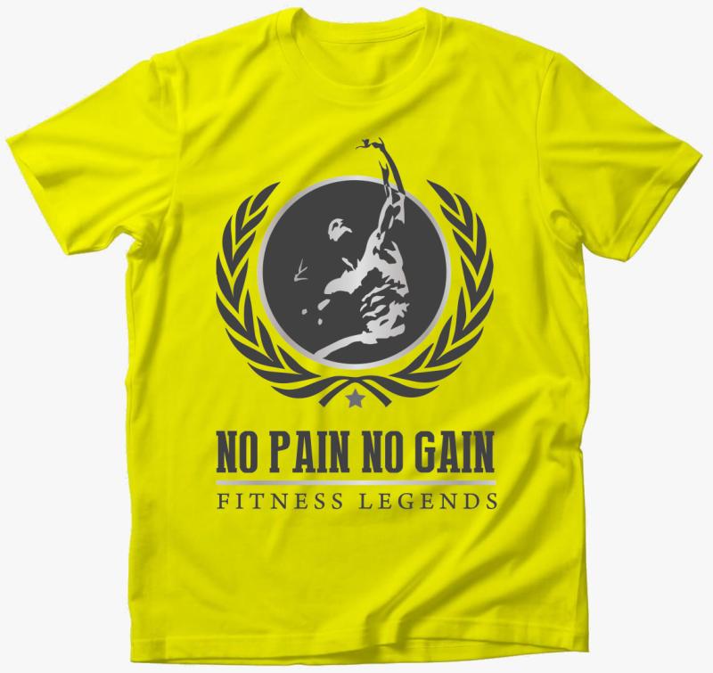 No pain no gain v2 póló — Citrom