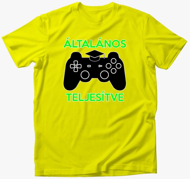 Általános teljesítve gamer póló — Citrom