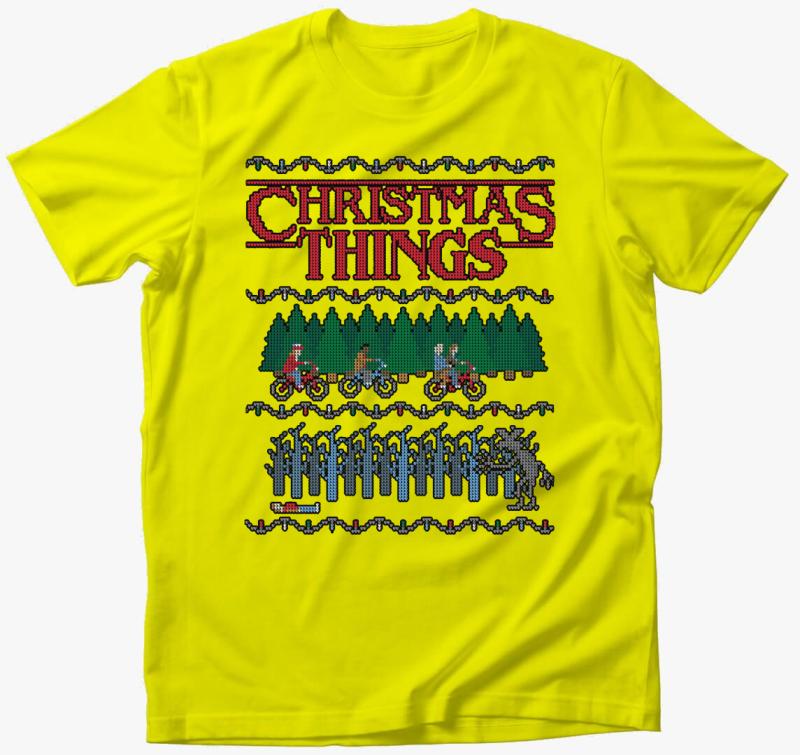 Christmas Things - Stranger Things póló — Citrom