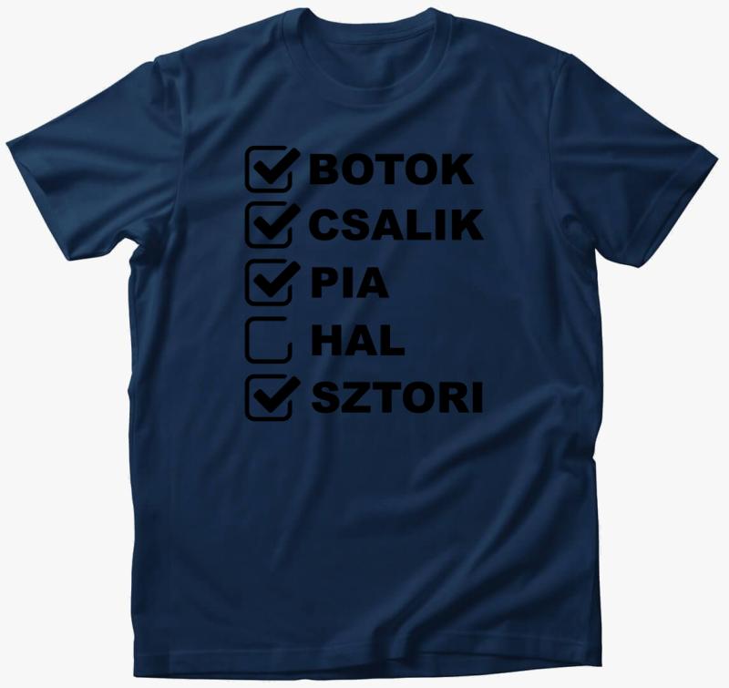 Horgászás hal nélkül póló — Éjkék
