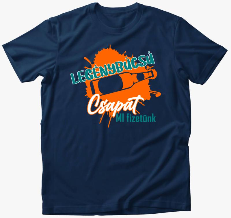 Legénybúcsús Csapat minta póló — Éjkék