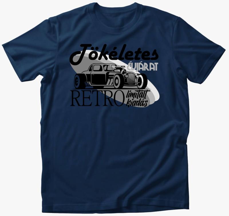 Retro tökéletes évjárat póló — Éjkék