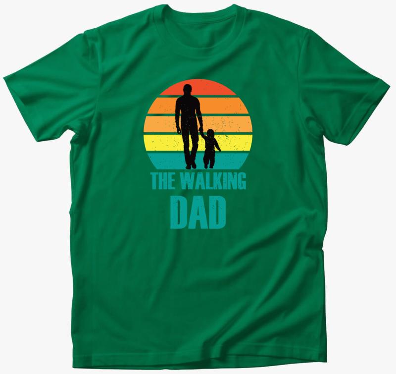 The walking dad mintás póló — Fűzöld