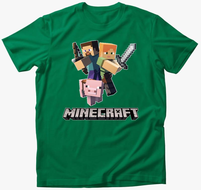 Minecraft 3 póló — Fűzöld
