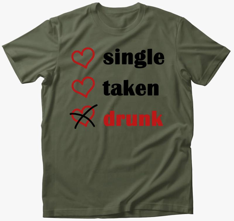 Married Single Drunk póló — Khaki