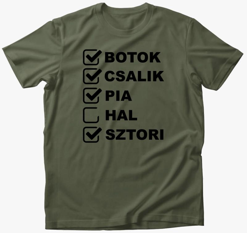Horgászás hal nélkül póló — Khaki