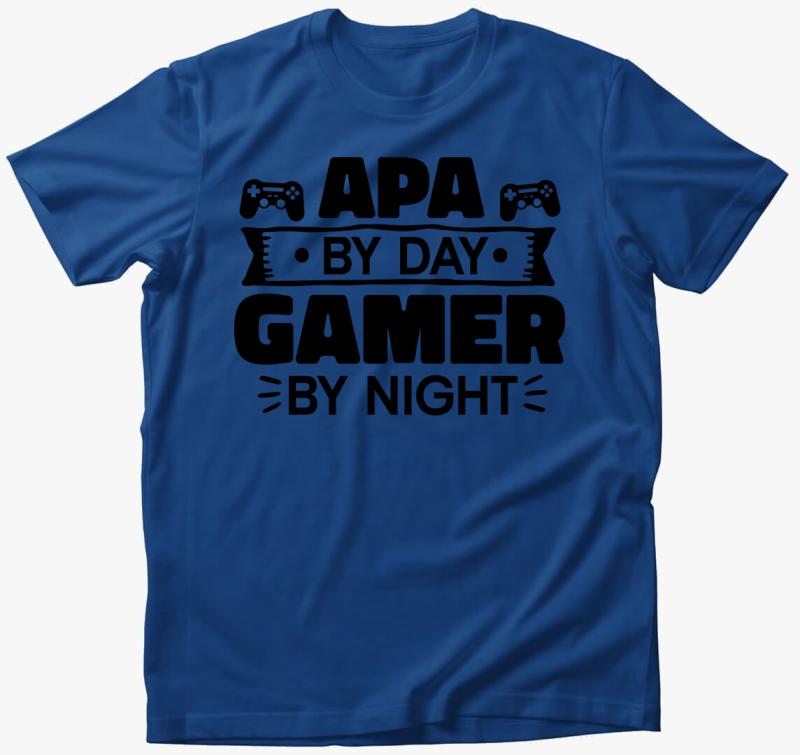 Apa Gamer póló — Királykék