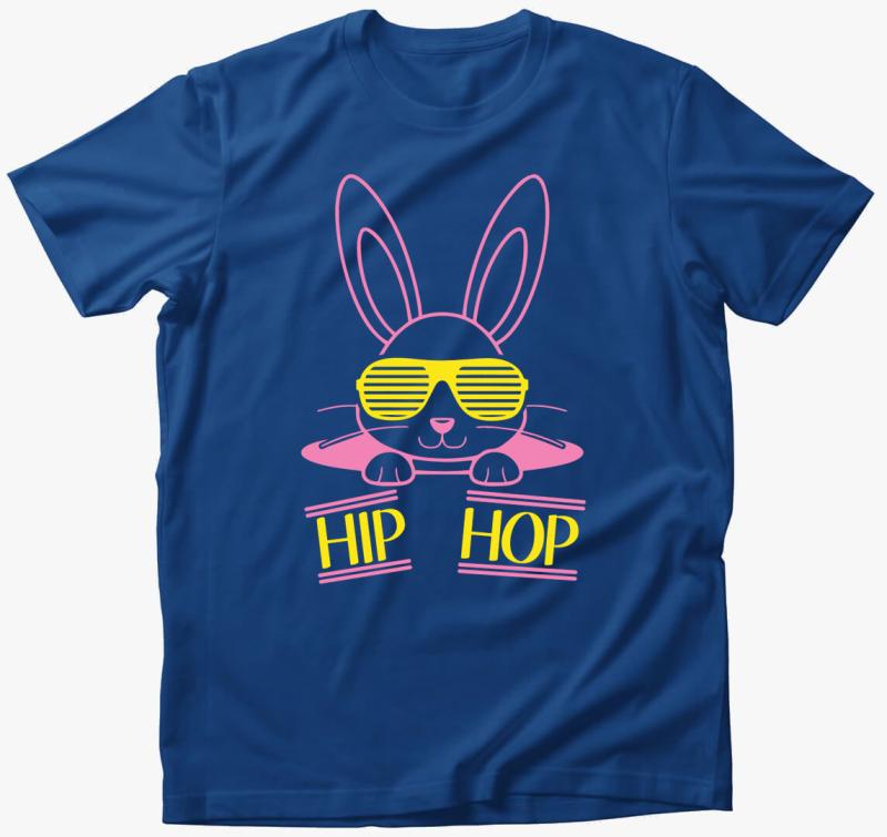 Hip Hop nyuszi póló — Királykék