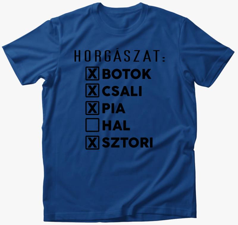 Horgász lista póló — Királykék