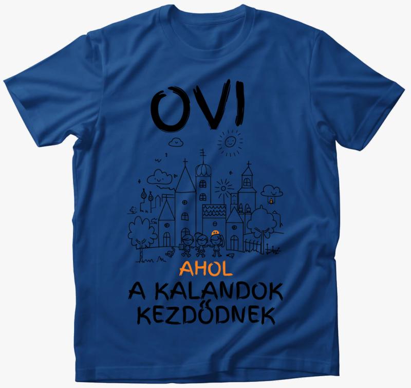 Ovi, ahol a kalandok kezdődnek póló — Királykék